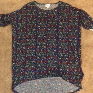 Lularoe Irma blue floral pattern